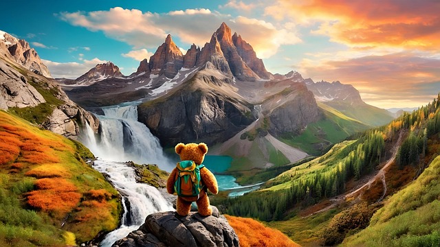 Free ai generated teddy bear adventure illustration