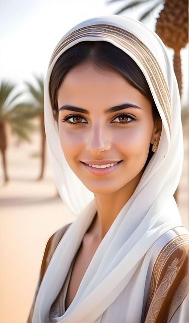 Free ai generated woman veil illustration
