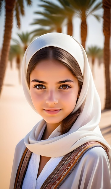 Free ai generated woman veil illustration