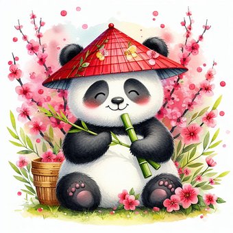 Animal, Panda, Bambú, Soportar