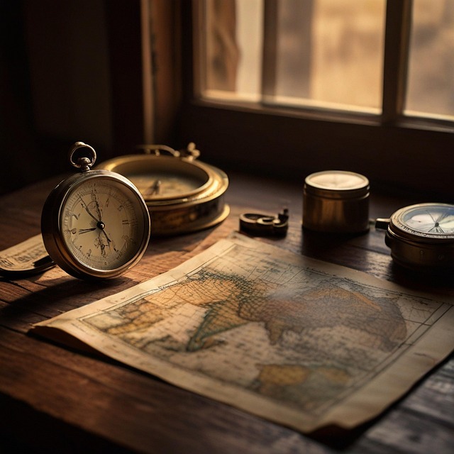 Free ai generated map compass illustration