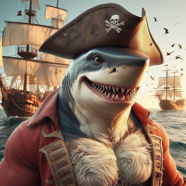 Free pirate shark shark pirates illustration