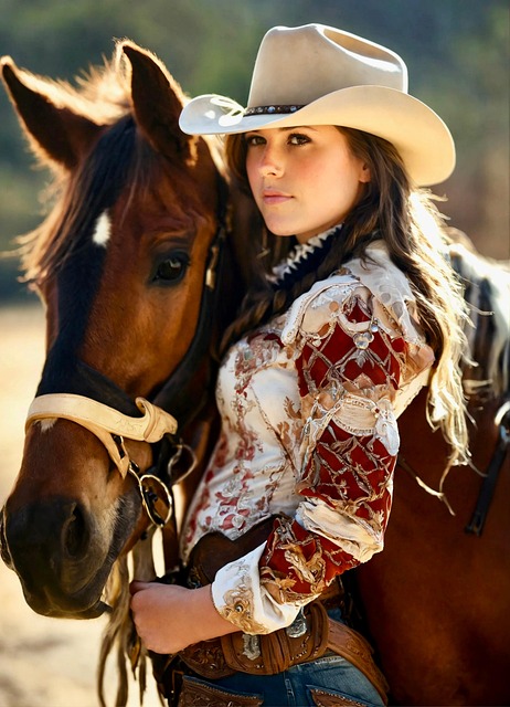 Free ai generated nature cowgirl illustration