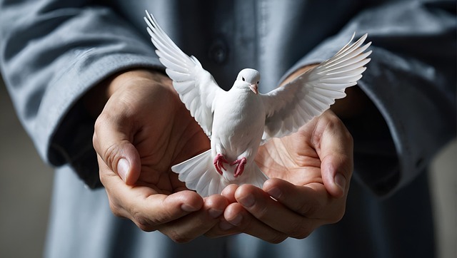 Free pigeon pentecost hand illustration