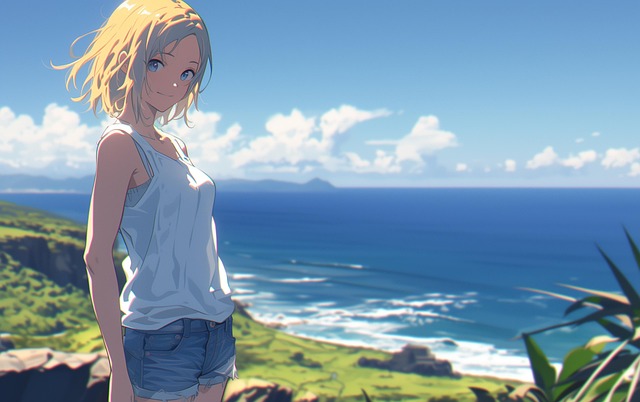 Free ai generated woman summer illustration
