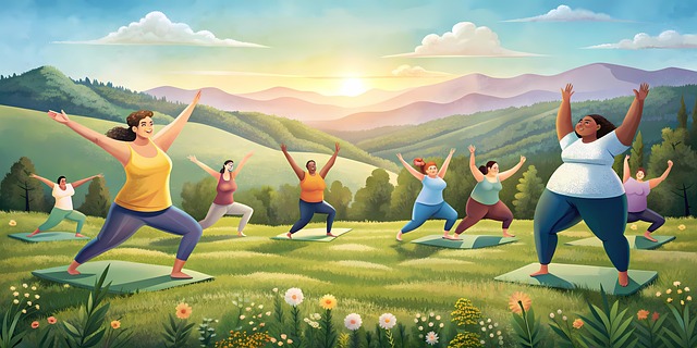 Free ai generated yoga meadow illustration