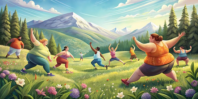 Group, Overweight, People, Train, Meadow