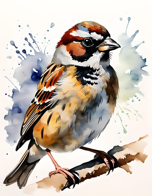 Download free HD stock image of Ai Generated Sparrow Free ai generated sparrow bird illustration