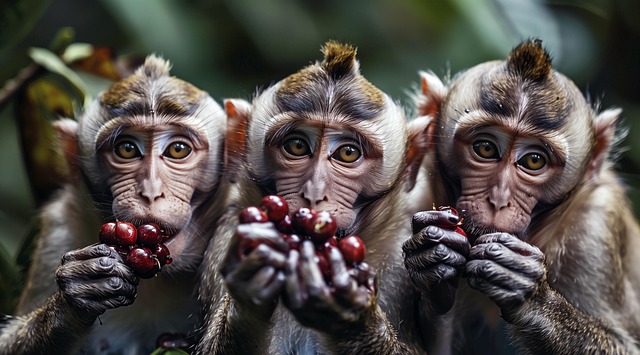 Free ai generated monkey eat illustration
