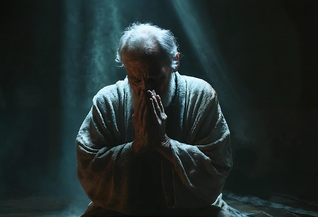 Free ai generated man prayer illustration