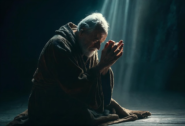 Free ai generated man prayer illustration