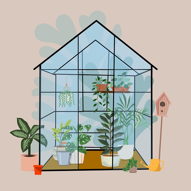 Free greenhouse grow plants illustration
