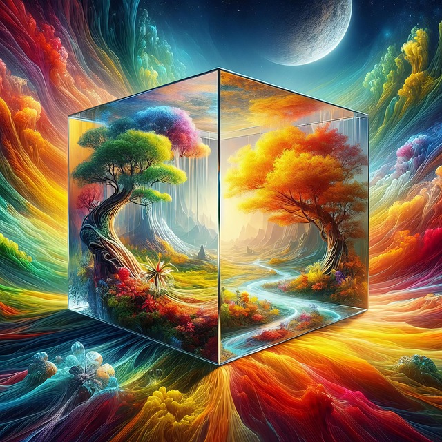 Free ai generated cube nature illustration