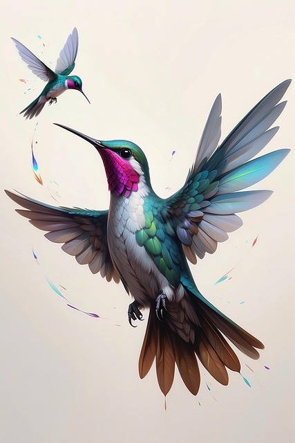 Download free HD stock image of Ai Generated Hummingbird Free ai generated hummingbird bird illustration