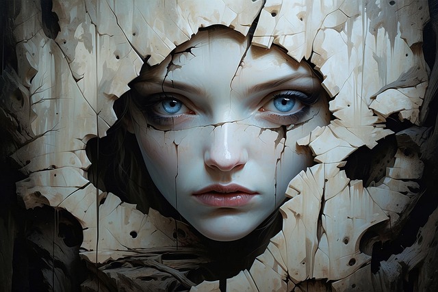 Free ai generated woman broken illustration