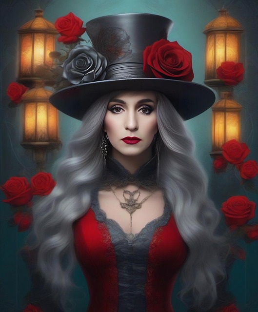 Free ai generated woman tophat illustration