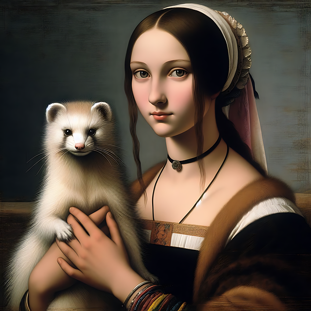 Free ai generated ferret woman illustration