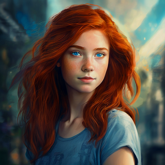 Free beautiful girl red illustration