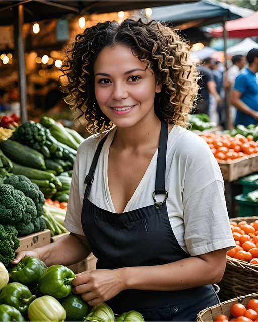 Free Market Stall Female illustration and picture