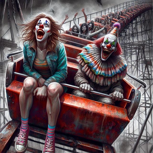 Free clown girl terror illustration