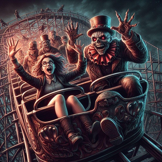 Free clown girl terror illustration