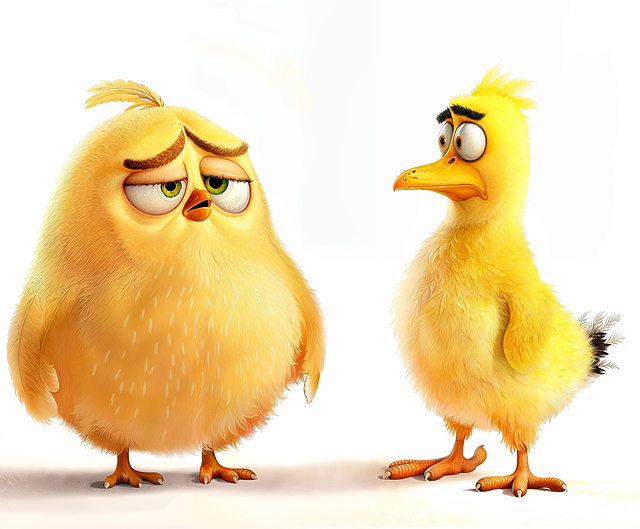 Free birds character chicks illustration