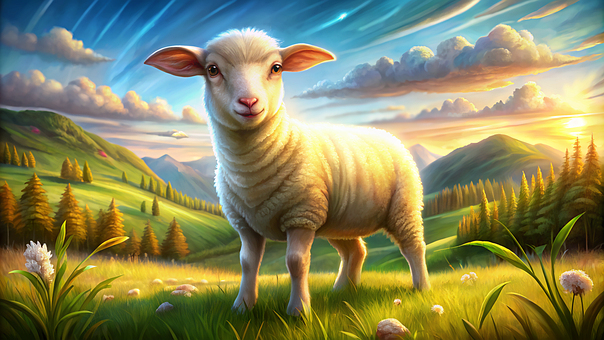 Созданный Ии, Ягненок, Овец, Животное
