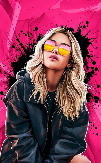 Free young woman stylish style illustration