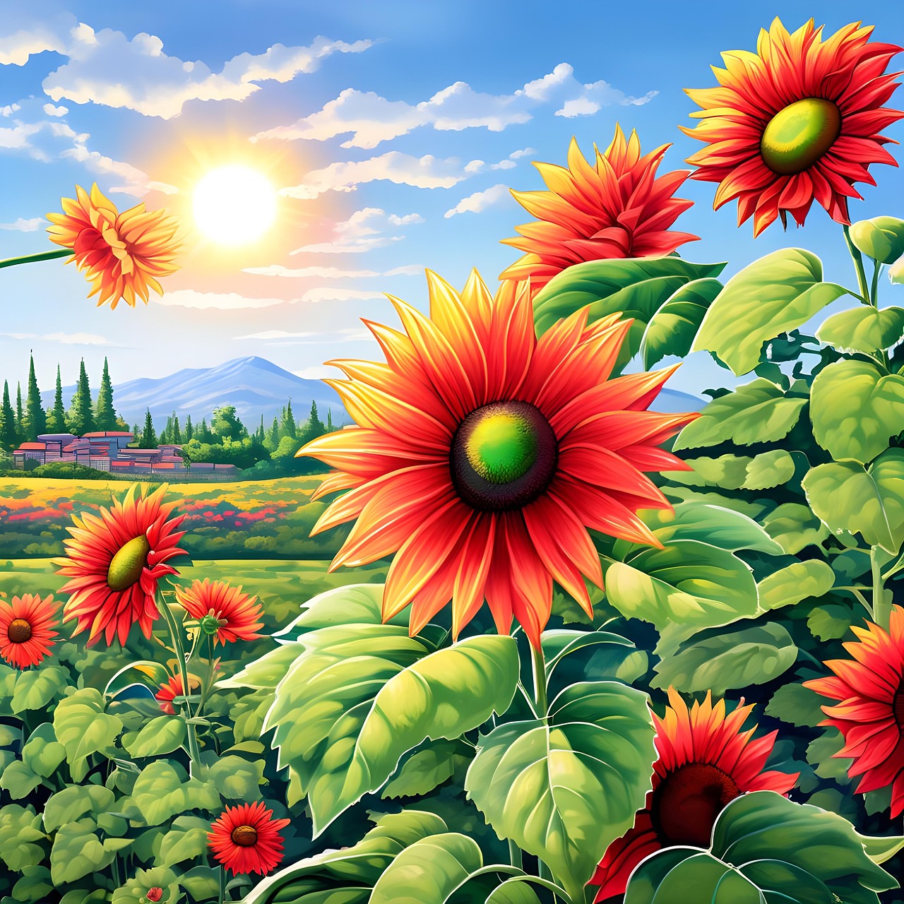 Download Summer, Sunflower, Sun. Royalty-Free Stock Illustration Image ...