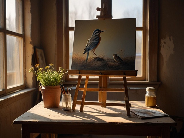 Free ai generated atelier easel illustration
