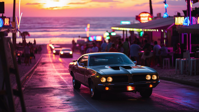 Free car drive beach illustration