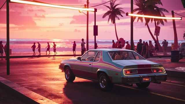Free chill car beach illustration