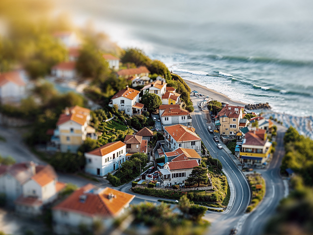 Free tilt shift picture seaside illustration