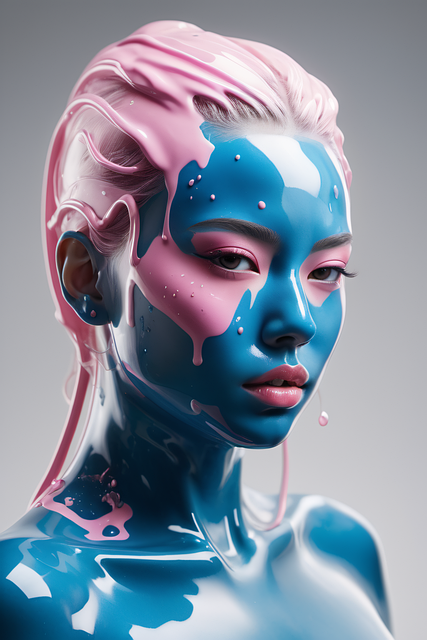 Free pink blue girl illustration