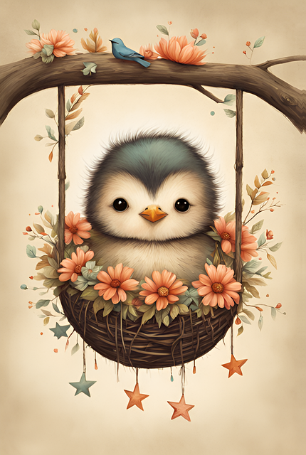 Free cute adorable fluffy illustration