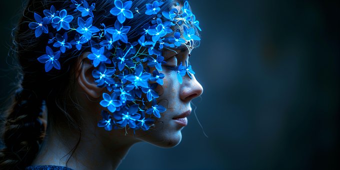Ai Generado, Mujer, Flores, Fantasía