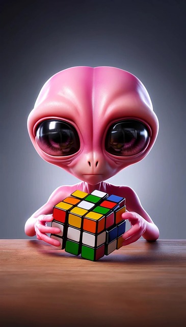 Free alien cube toy illustration