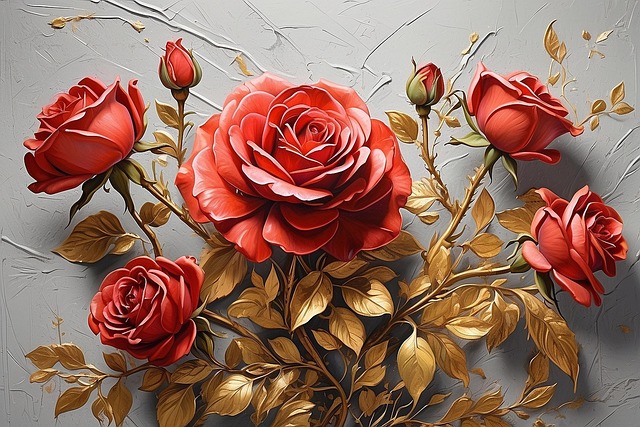 Free ai generated red roses illustration