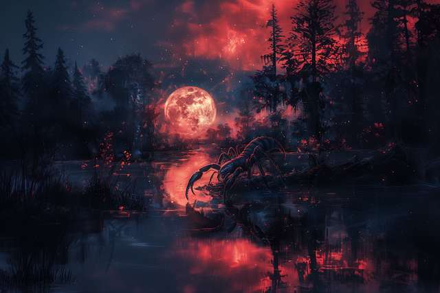 Free scorpion astrology moon illustration