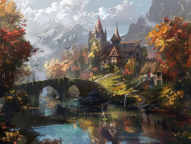 Download free HD stock image of Ai Generated Bridge Free ai generated bridge river illustration