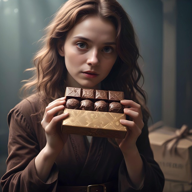 Free ai generated girl chocolate illustration