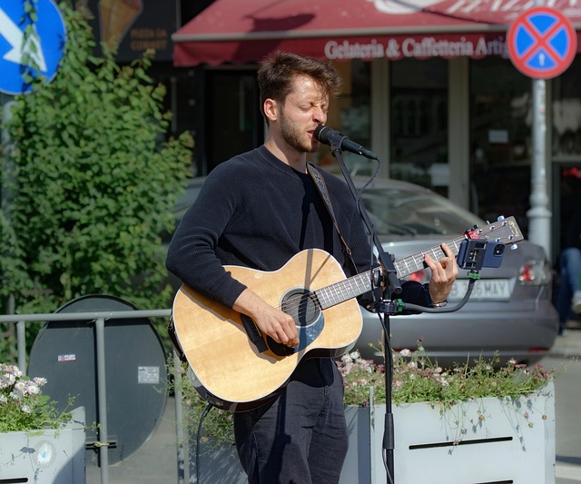 Free Singing Busker photo and picture