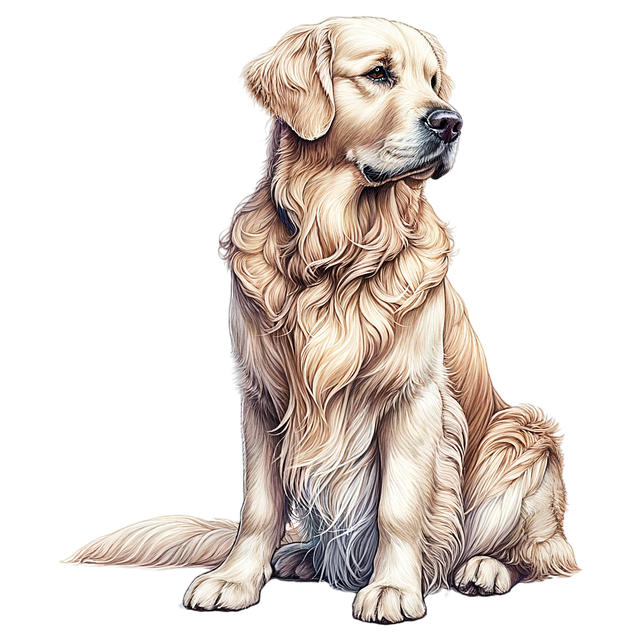 Free ai generated golden retriever dog illustration