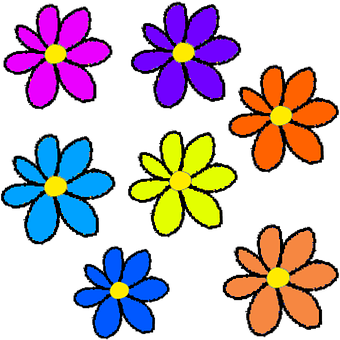 Blumen, Rosa, Lila, Blau, Natur, Gelb