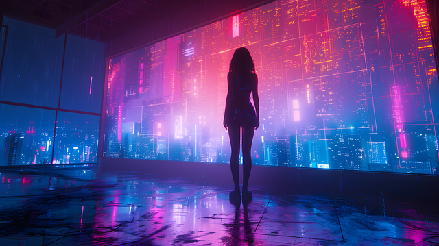 Free ai generated woman technology illustration