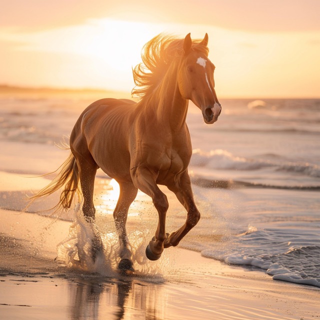 Ai Gegenereerd, Paard, Strand, Ros