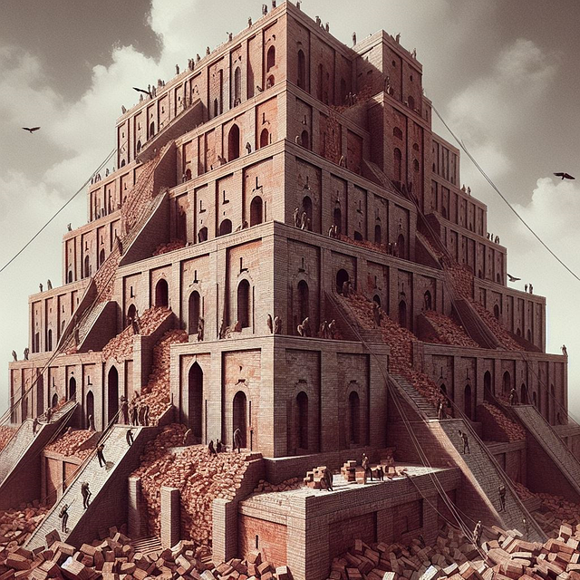 Free ai generated the tower of babel tower illustration