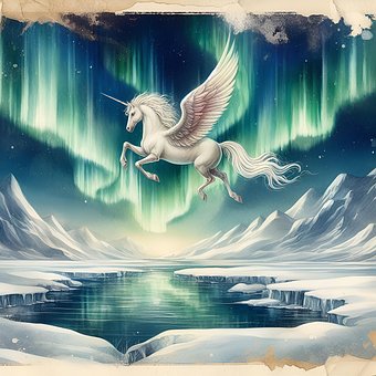 Pegasus, Nordlys, Nordpolen, Vandfarve