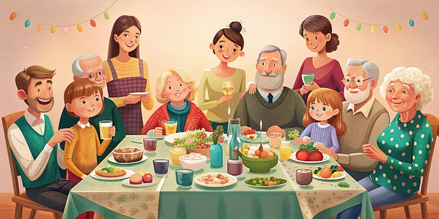 Free ai generated family together illustration