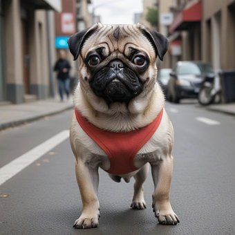 Free Pug Donation ai generated image and illustration